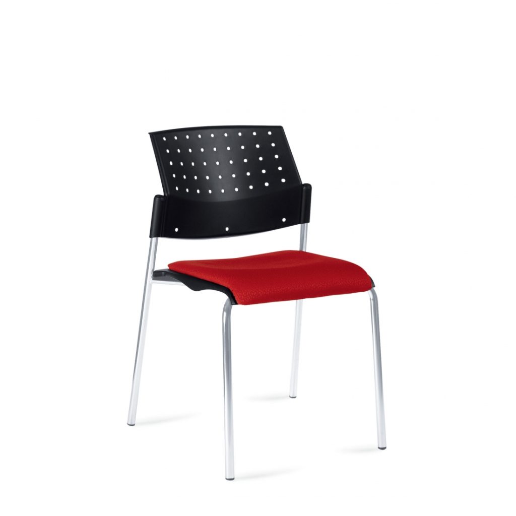 Chaise empilable dossier polypropylène siège rembourré GLB-6509